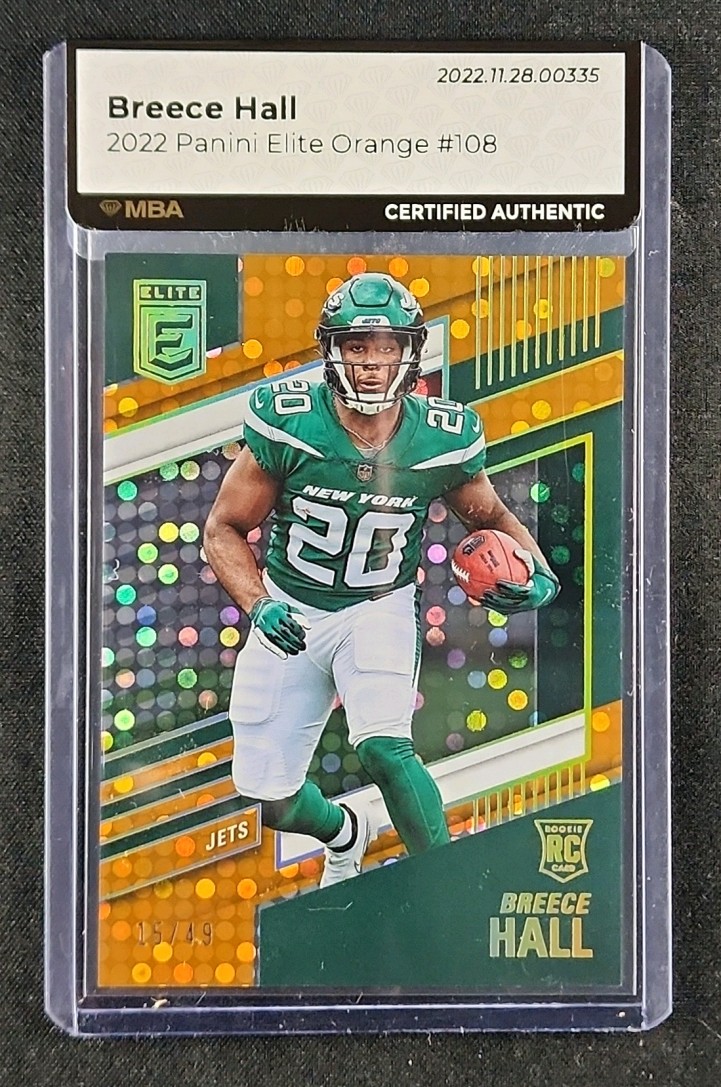 2022 Donruss Elite Orange Breece Hall ROOKIE /49 #108 MBA AUTH