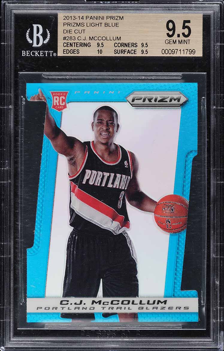 2013 Panini Prizm Light Blue Die-Cut C.J. McCollum ROOKIE /199 #283 BGS 9.5 GEM