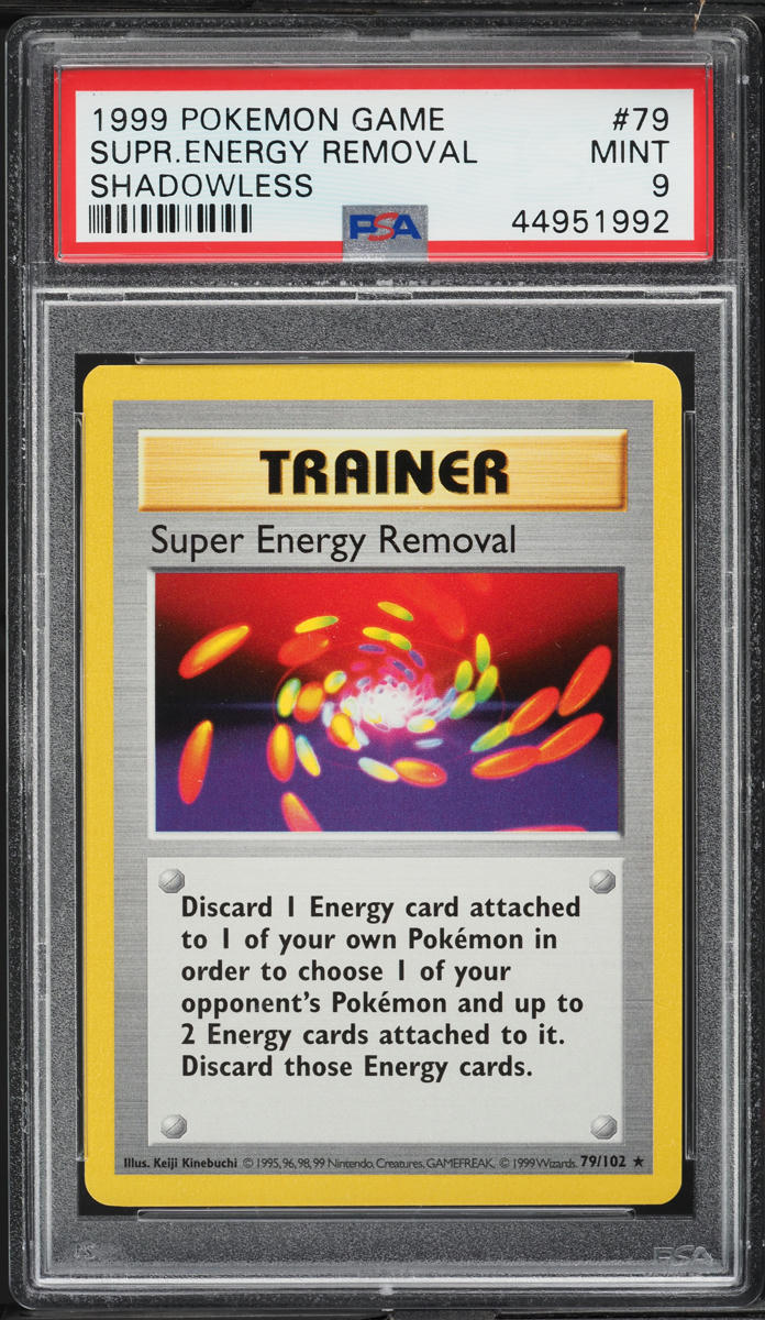 1999 Pokemon Base Set Shadowless Super Energy Removal #79 PSA 9 MINT