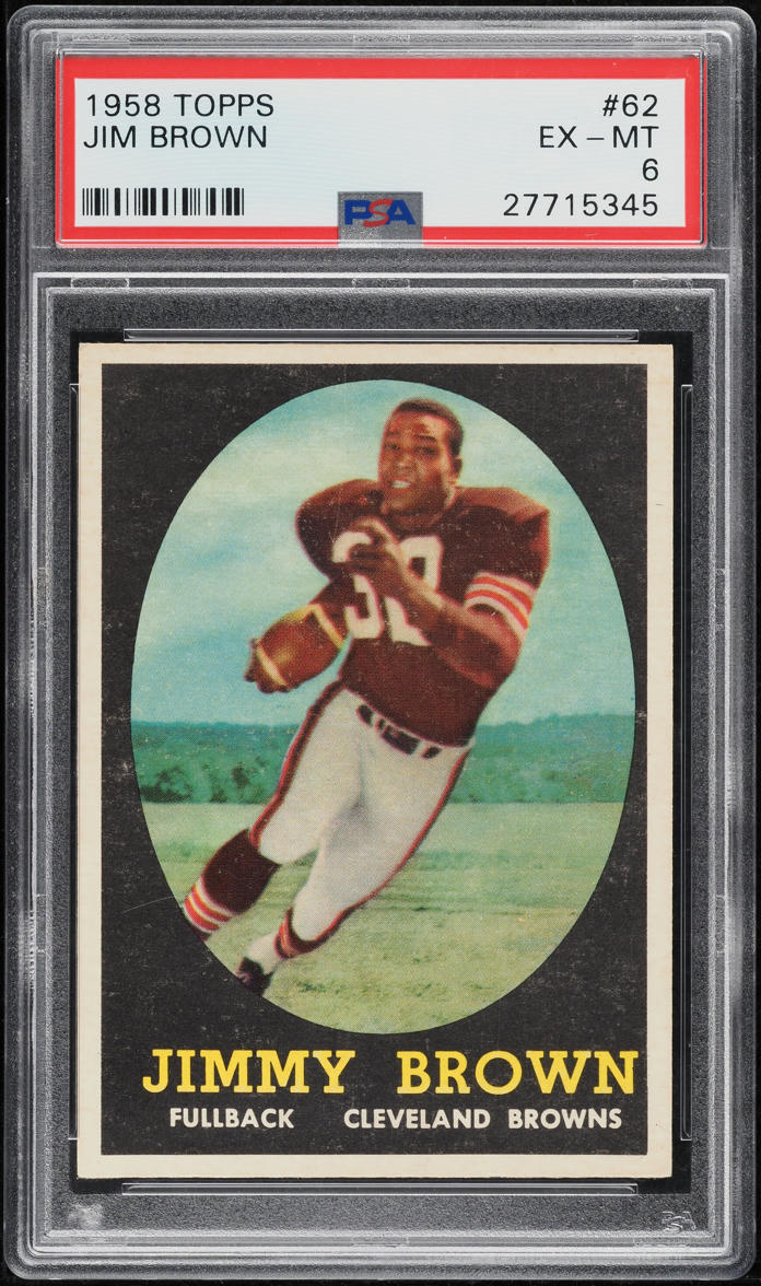 1958 Topps Football Jim Brown ROOKIE #62 PSA 6 EXMT
