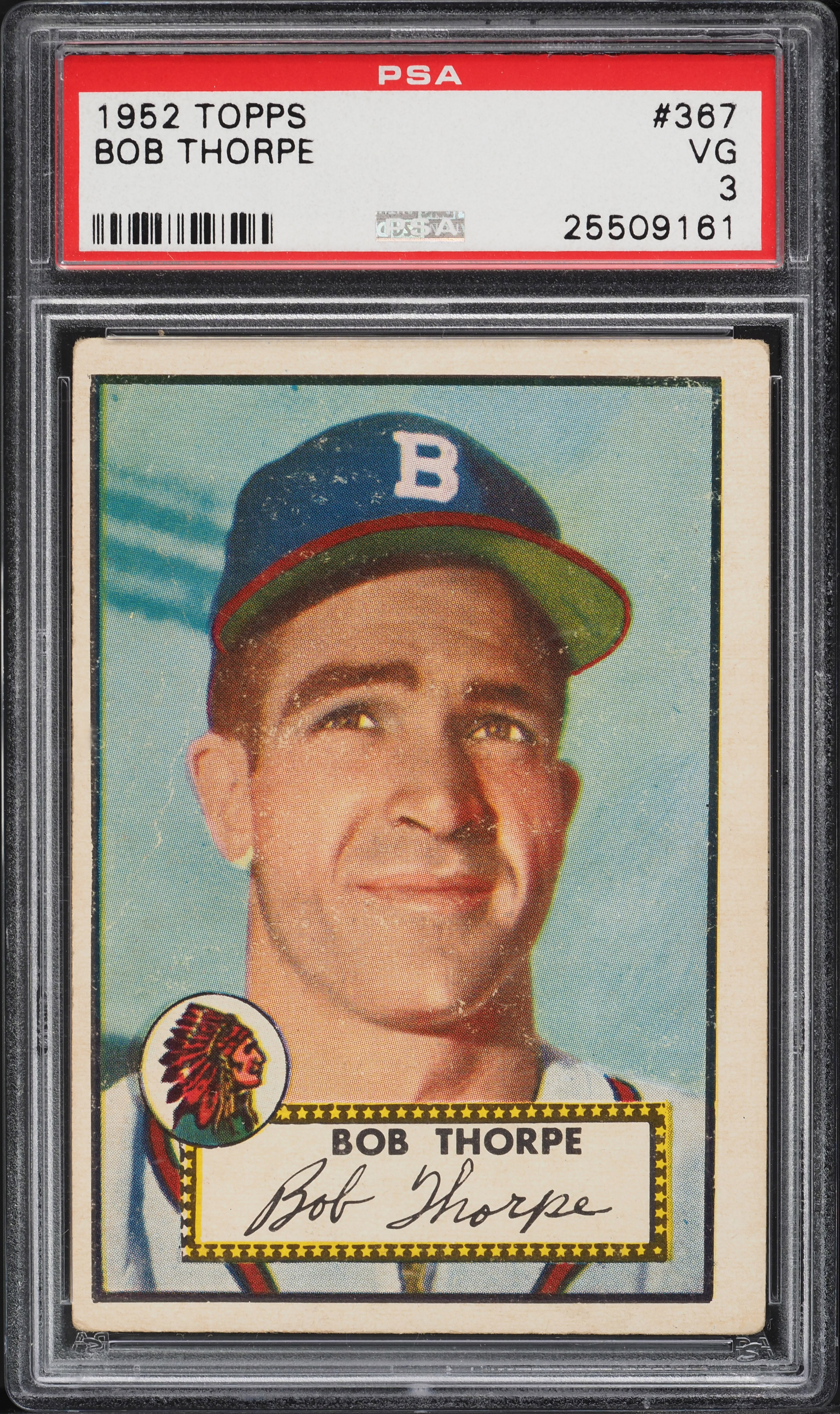 1952 Topps Bob Thorpe #367 PSA 3 VG