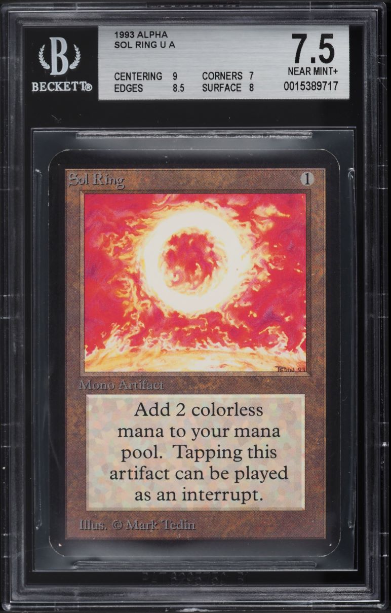 1993 Magic The Gathering MTG Alpha Sol Ring BGS 7.5 NRMT+