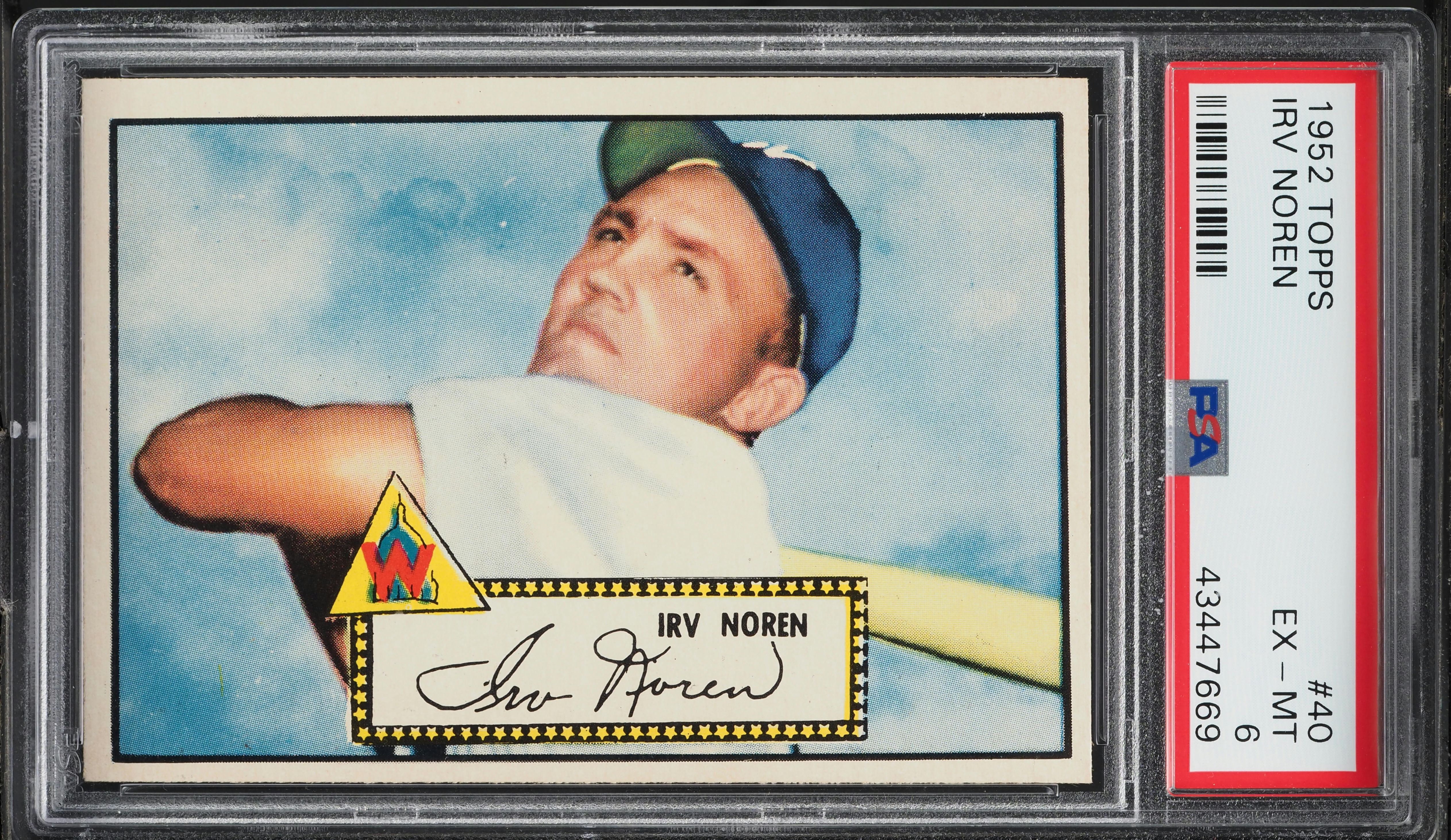 1952 Topps Irv Noren #40 PSA 6 EXMT