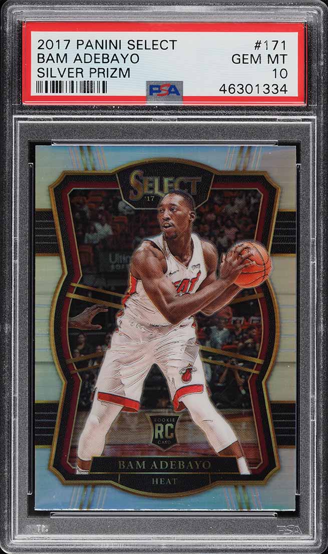2017 Select Premier Level Silver Prizm Bam Adebayo ROOKIE #171 PSA 10 GEM MINT