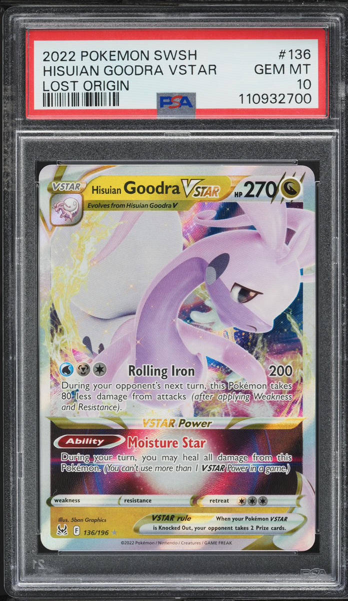 2022 Pokemon SWSH Lost Origin Hisuian Goodra VSTAR #136 PSA 10 GEM MINT
