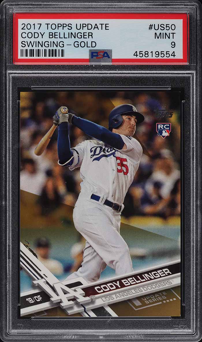 2017 Topps Update Swinging Gold Cody Bellinger ROOKIE RC /2017 #US50 PSA 9 MINT