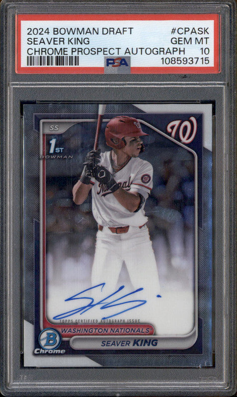 2024 Bowman Draft Chrome Prospect Autographs #CPASK Seaver King RC Auto PSA 10