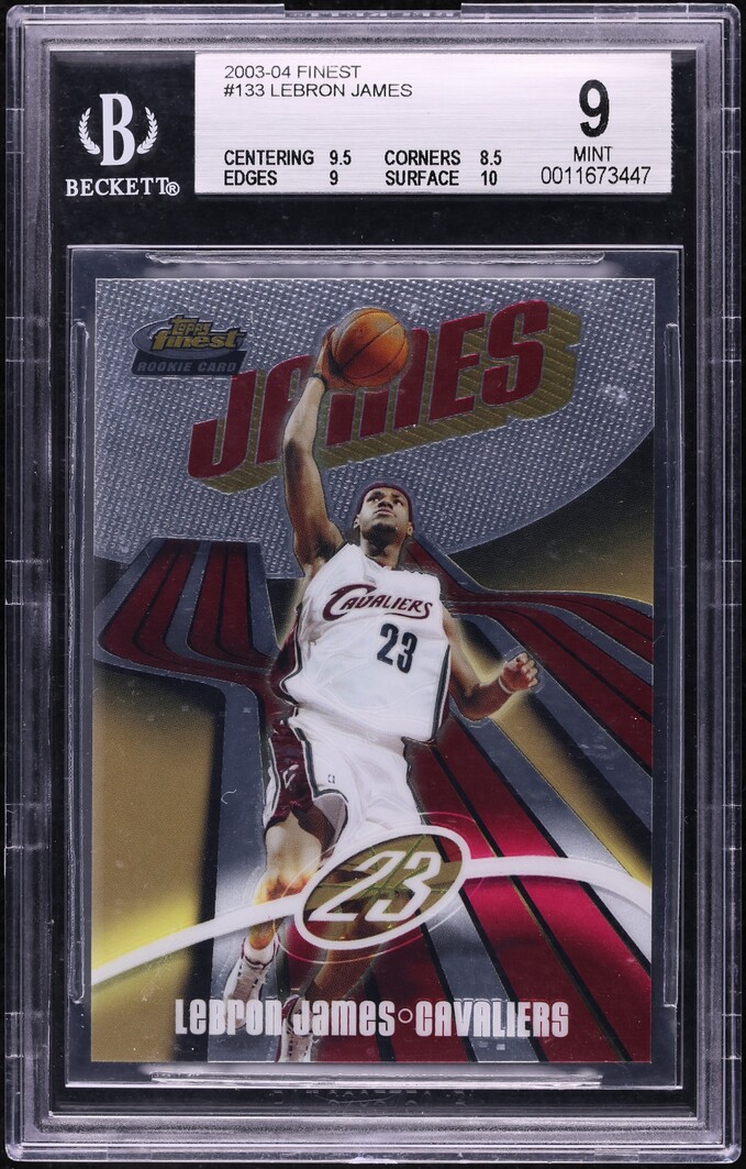 2003 Finest Basketball LeBron James ROOKIE /999 #133 BGS 9 MINT