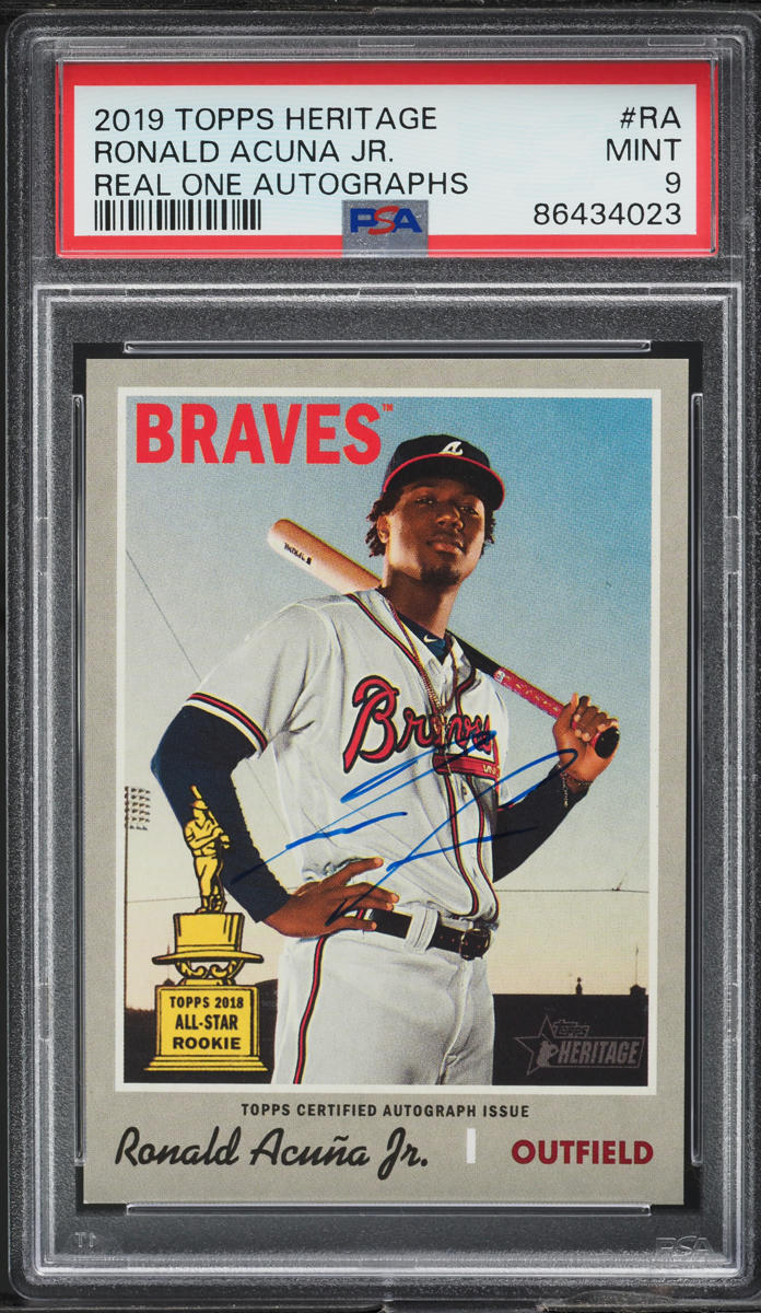 2019 Topps Heritage Real One Ronald Acuna Jr. AUTO #ROA-RA PSA 9 MINT