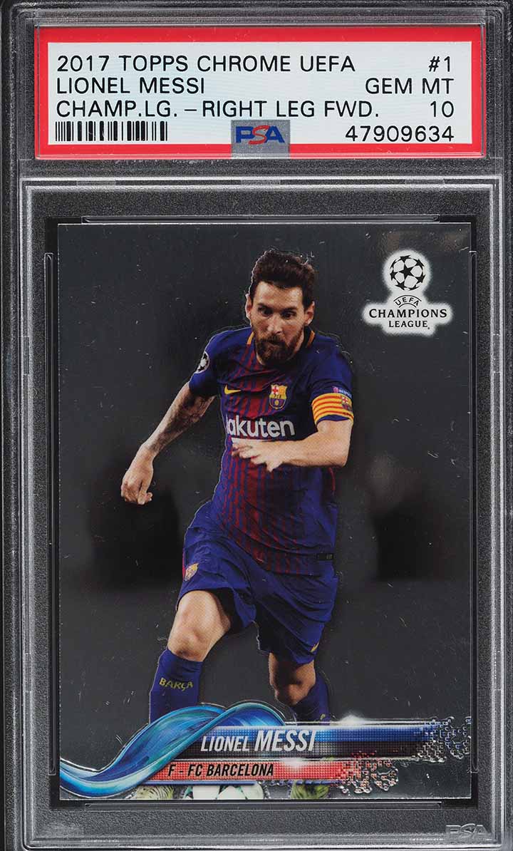 2017 Topps Chrome UEFA Champions League Lionel Messi #1 PSA 10 GEM MINT