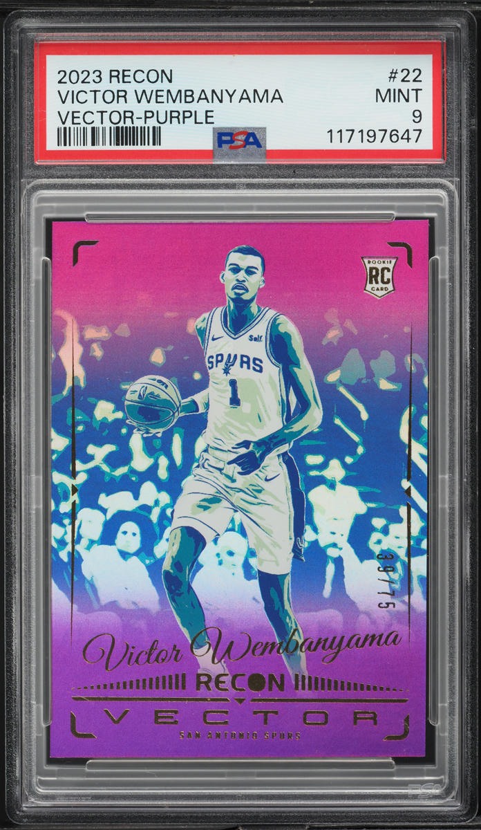 2023 Panini Recon Vector Purple Victor Wembanyama ROOKIE /75 #22 PSA 9 MINT