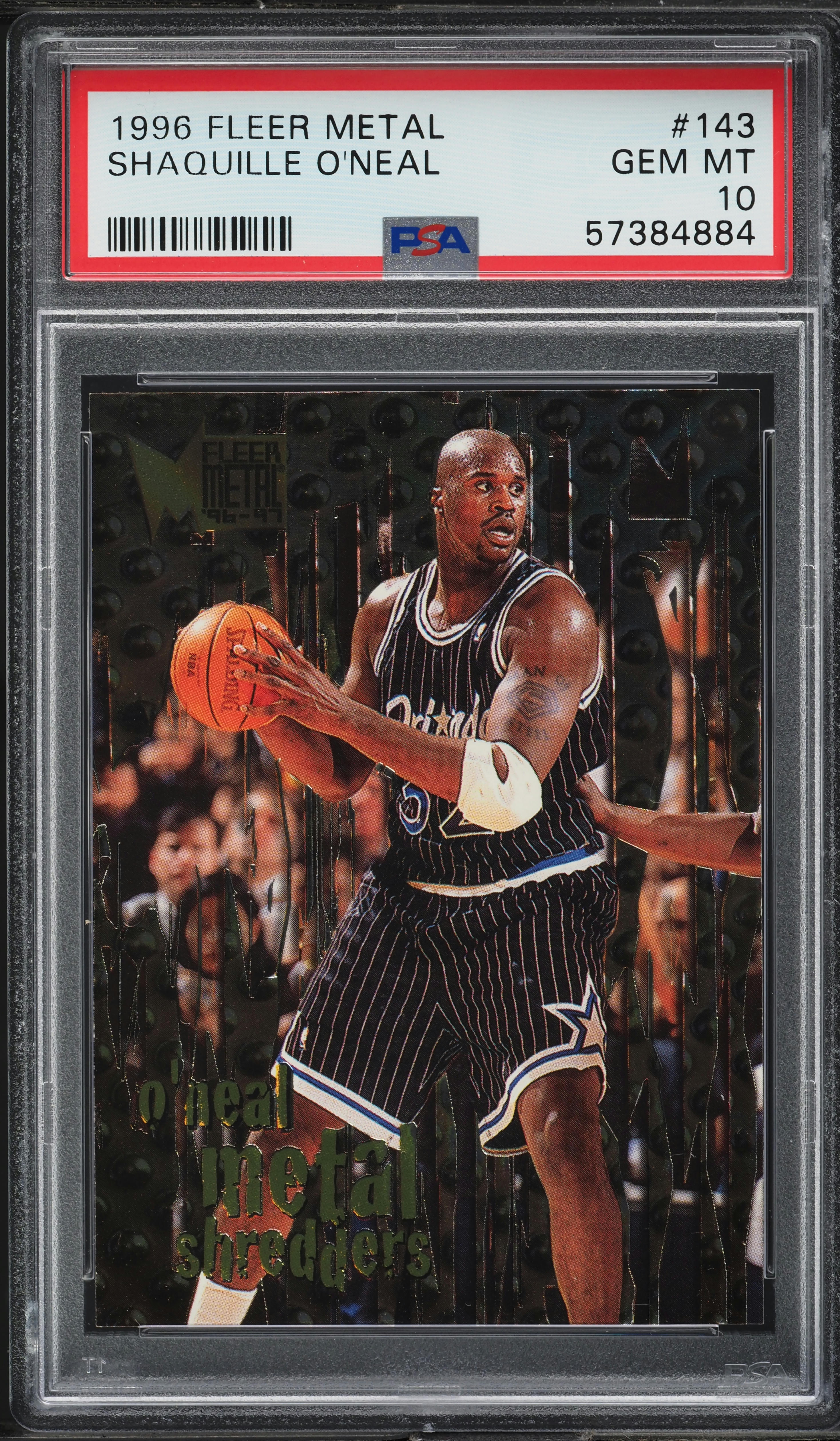 1996 Metal Shredders Shaquille O'Neal #143 PSA 10 GEM MINT