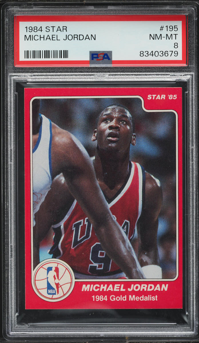 1984 Star Basketball Michael Jordan ROOKIE #195 PSA 8 NM-MT