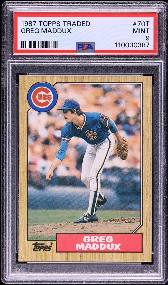 1987 Topps Traded Greg Maddux ROOKIE #70T PSA 9 MINT