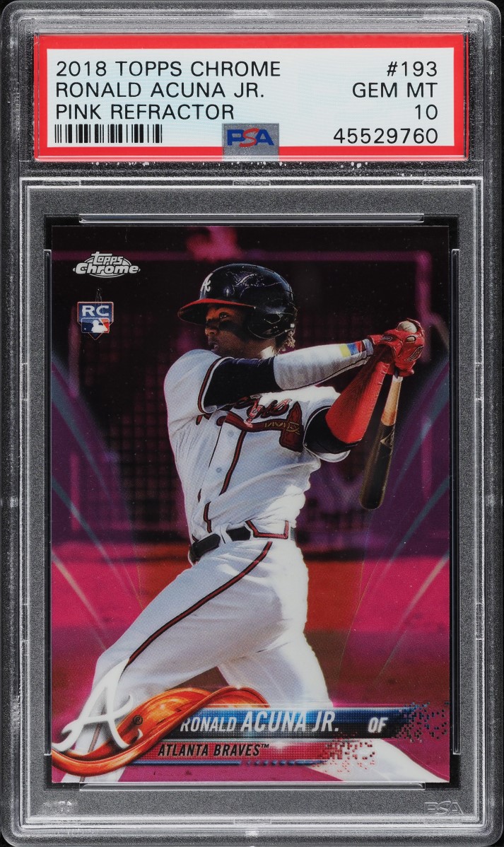 2018 Topps Chrome Pink Refractor Ronald Acuna Jr. ROOKIE #193 PSA 10 GEM MINT