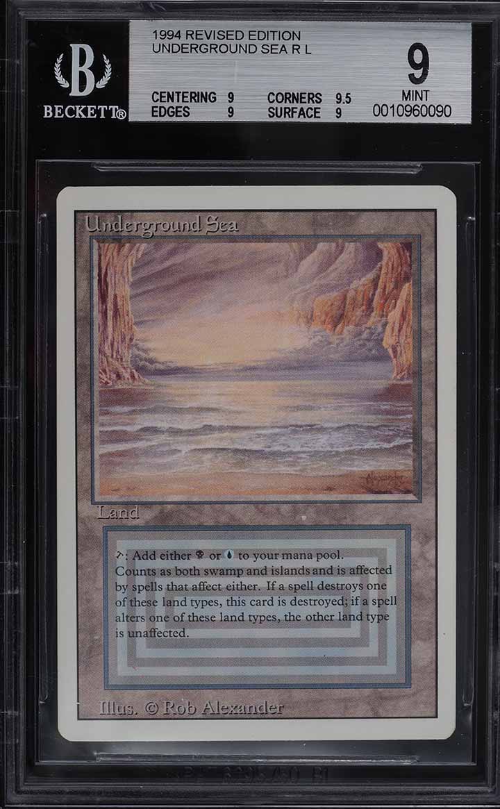 1994 Magic The Gathering Revised Edition Dual Land Underground Sea R L BGS 9