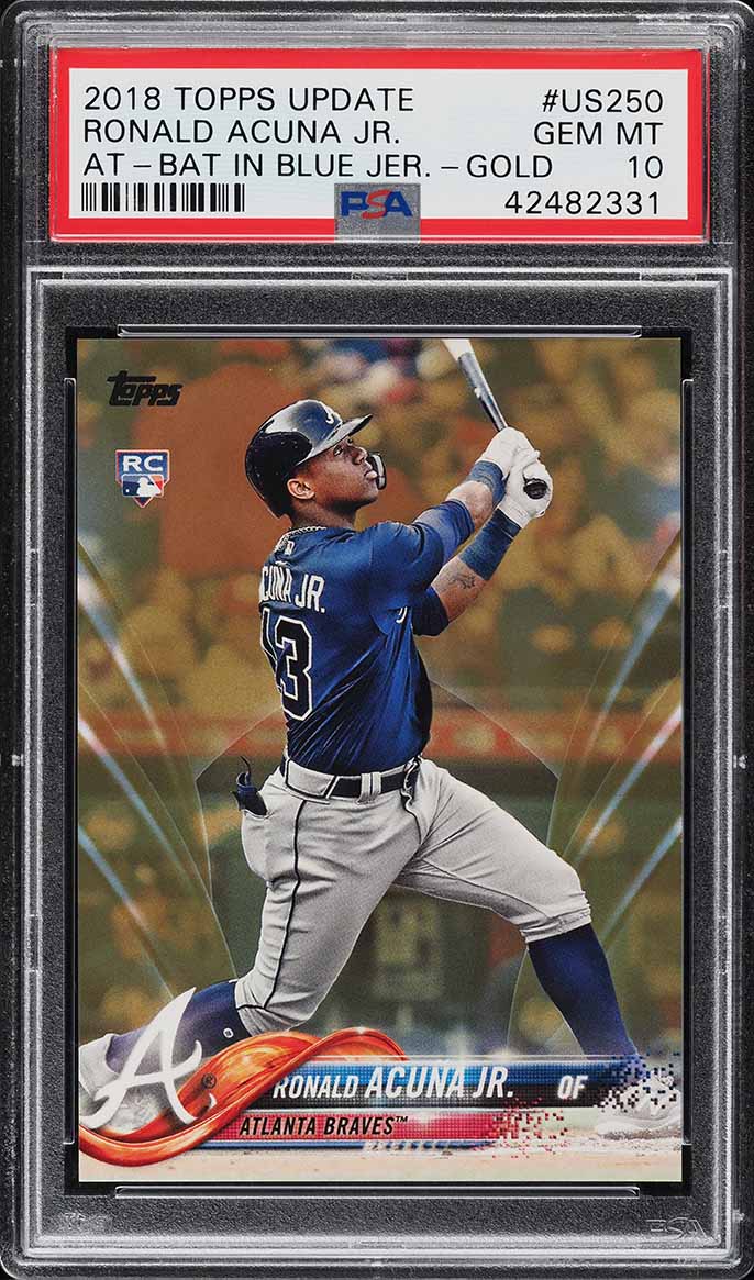 2018 Topps Update Gold Ronald Acuna Jr. ROOKIE /2018 #US250 PSA 10 GEM MINT