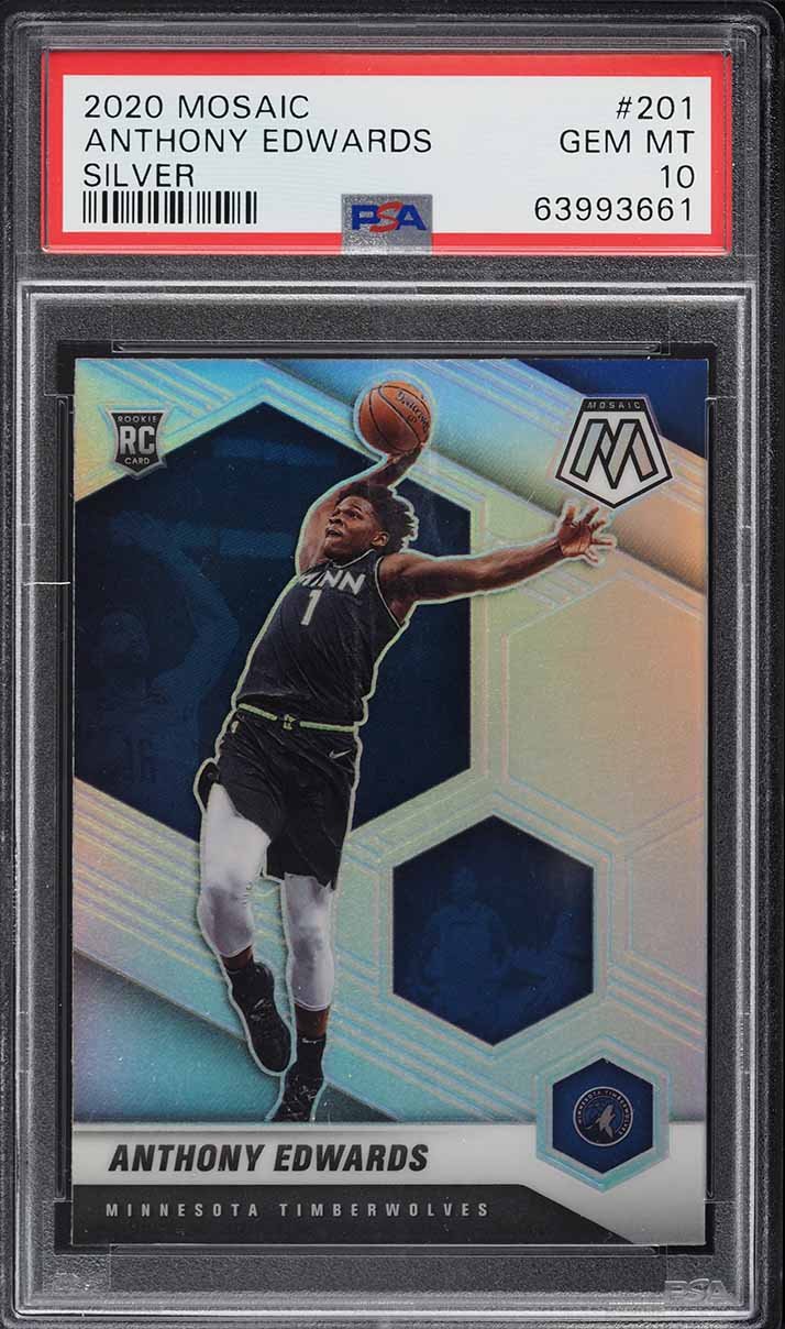 2020 Panini Mosaic Silver Prizms Anthony Edwards ROOKIE #201 PSA 10 GEM MINT