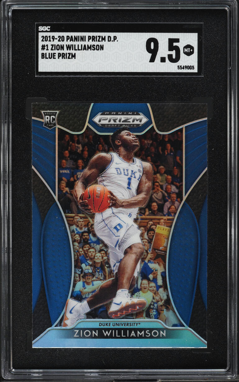 2019 Panini Prizm Draft Picks Blue Zion Williamson ROOKIE #1 SGC 9.5 MINT+
