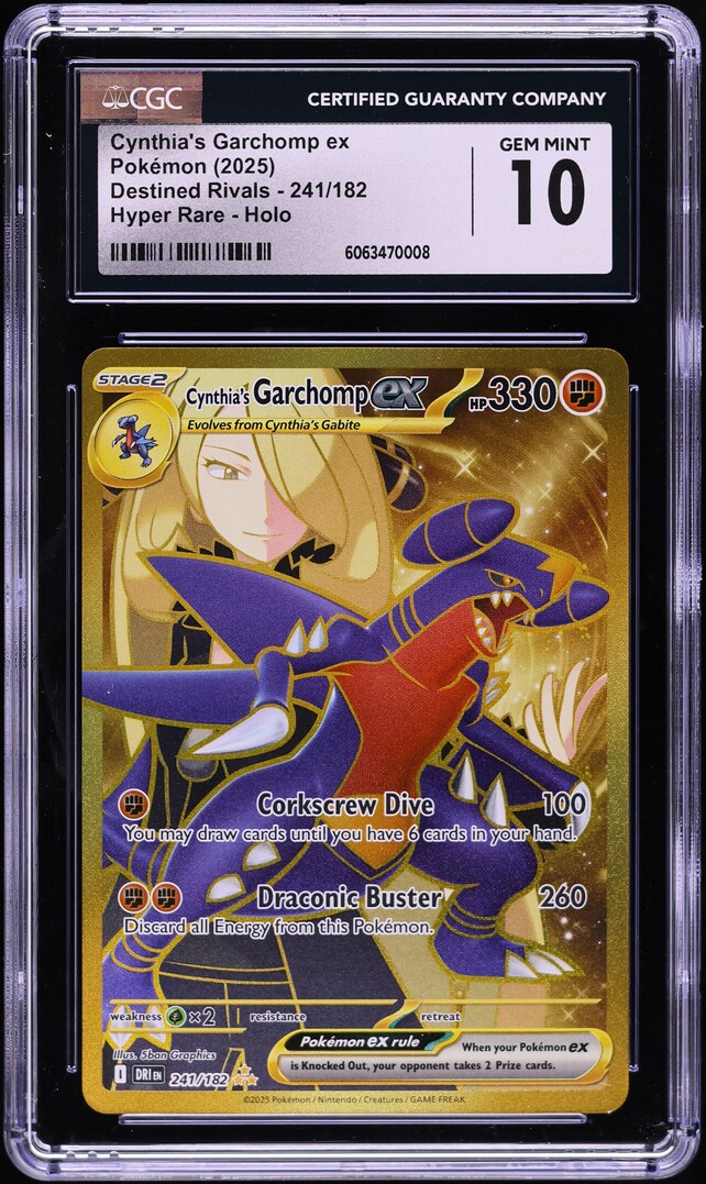 2025 Pokemon SV Destined Rivals Hyper Rare Cynthia's Garchomp ex #241 CGC 10