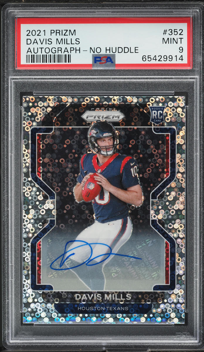 2021 Panini Prizm No Huddle Davis Mills ROOKIE AUTO #352 PSA 9 MINT