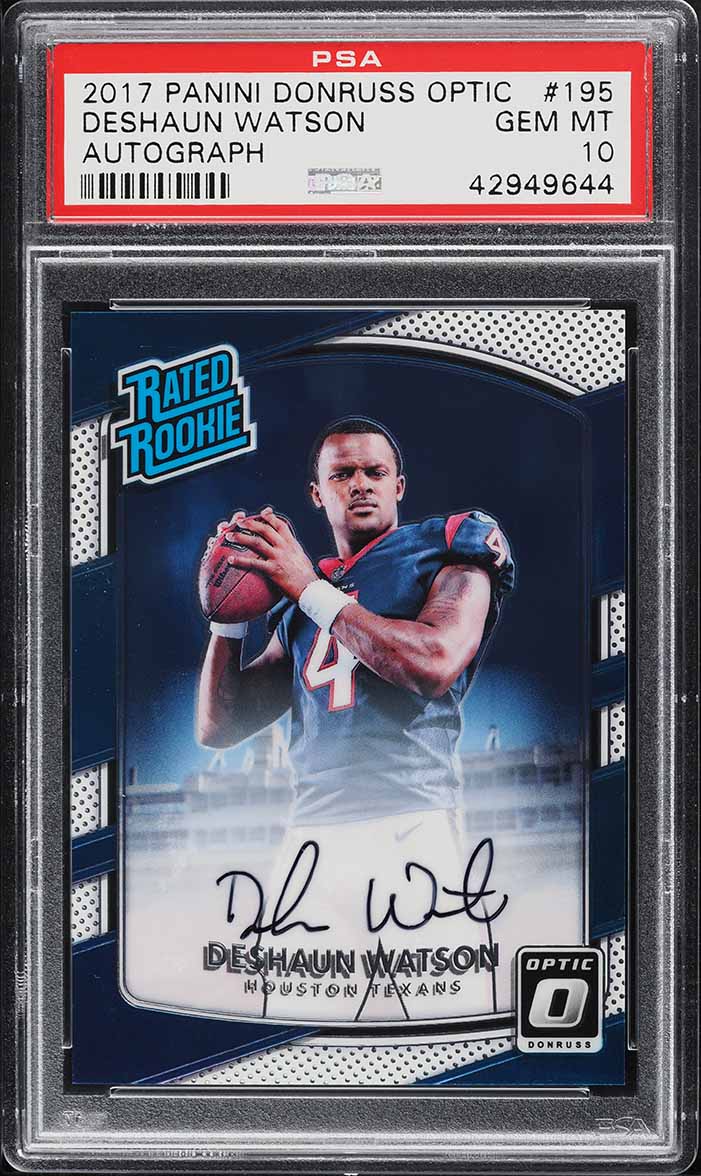 2017 Donruss Optic Deshaun Watson ROOKIE AUTO /150 #195 PSA 10 GEM MINT