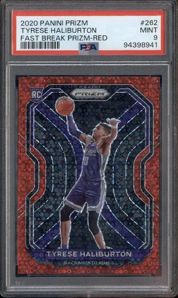 2020 Panini Prizm Fast Break Red #262 Tyrese Haliburton RC /125 PSA 9