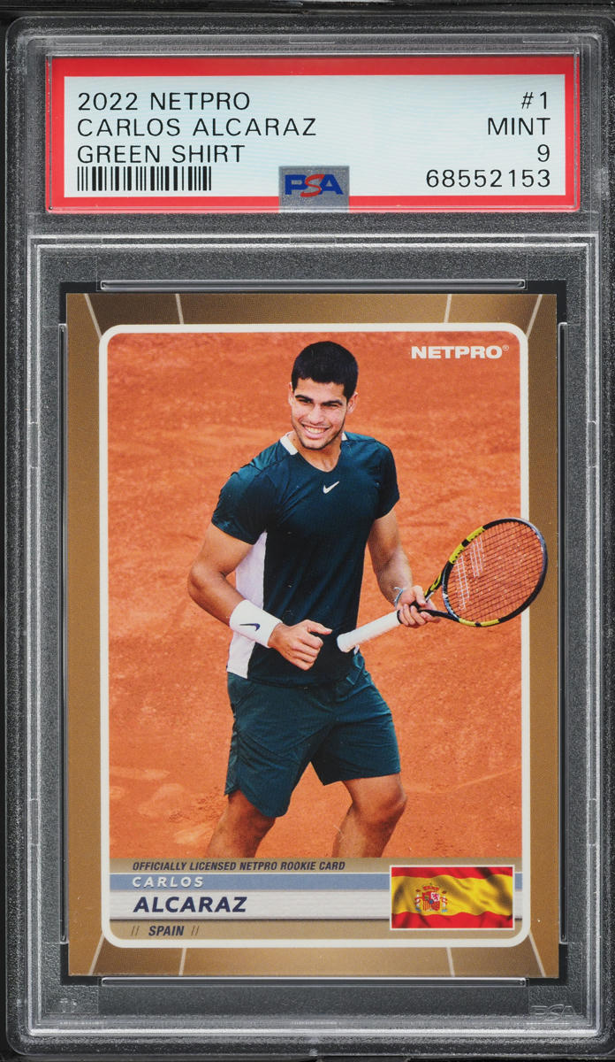 2022 Netpro Green Shirt Carlos Alcaraz ROOKIE /2000 #1 PSA 9 MINT