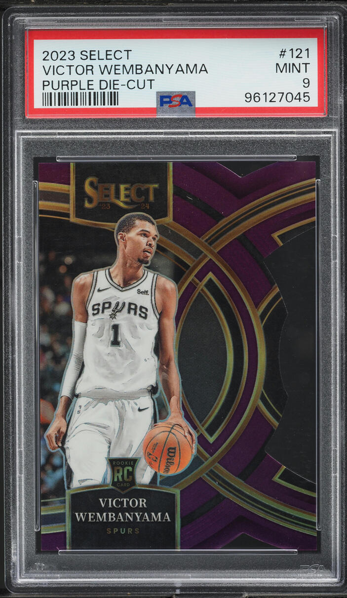 2023 Select Premier Purple Die-Cut Victor Wembanyama ROOKIE /99 #121 PSA 9 MINT