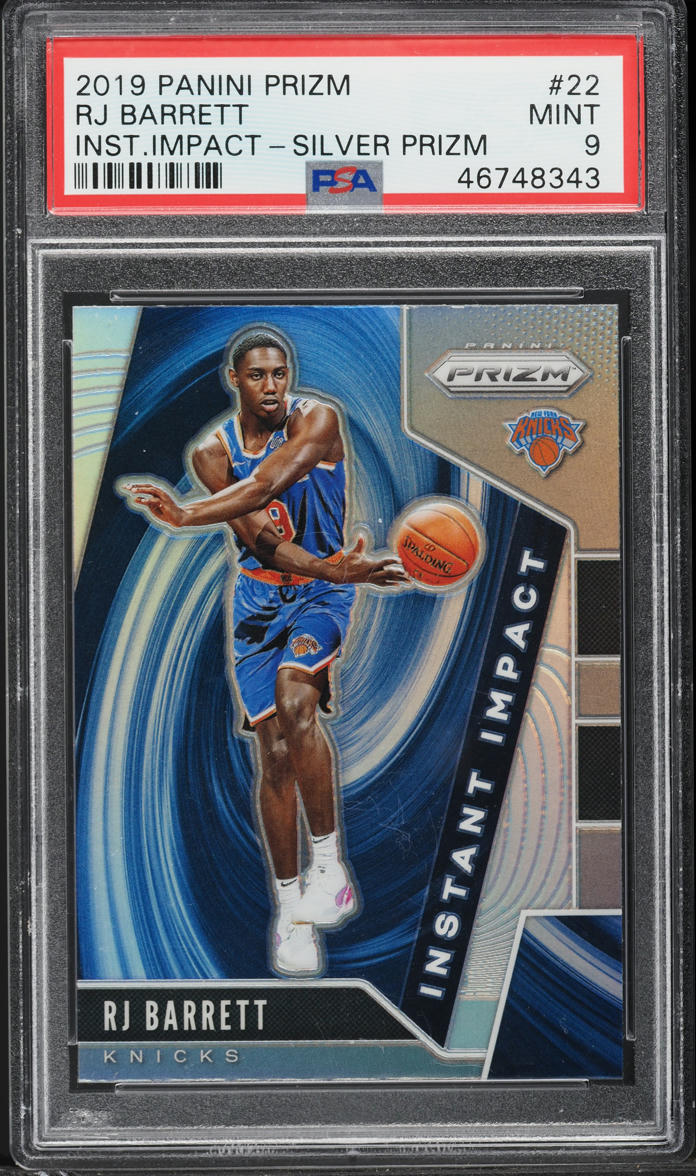 2019 Panini Prizm Instant Impact Silver RJ Barrett ROOKIE #22 PSA 9 MINT