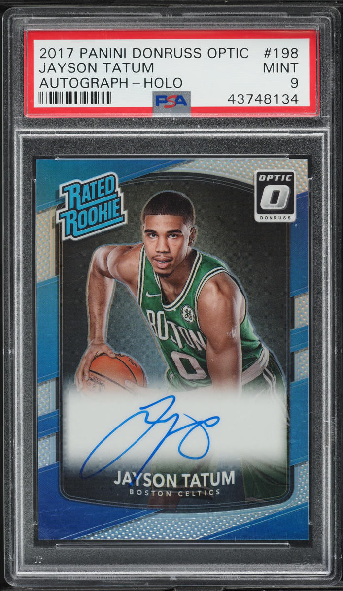 2017  Donruss Optic Holo Jayson Tatum ROOKIE AUTO #198 PSA 9 MINT
