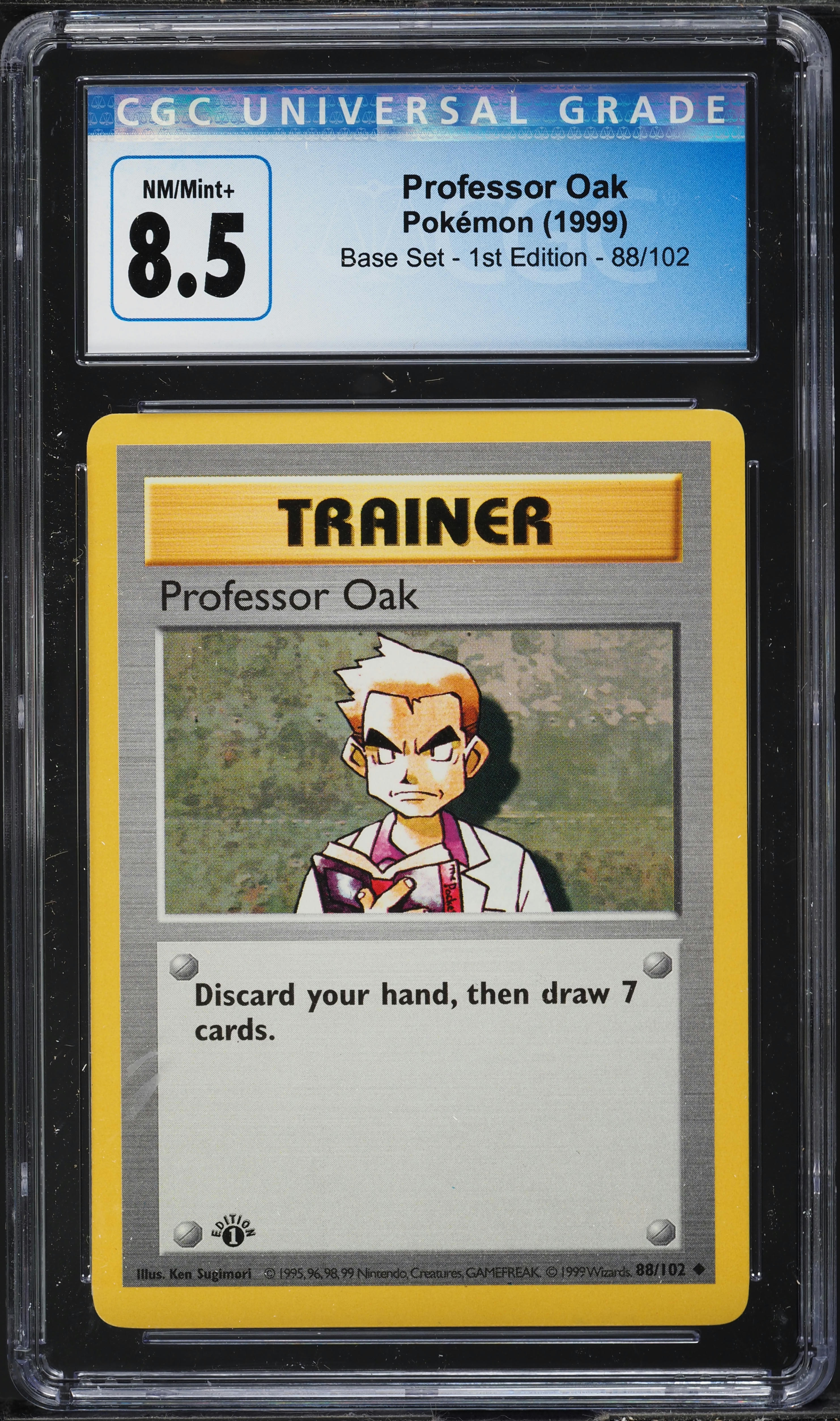 1999 Pokemon Base Set 1st Edition Professor Oak #88 CGC 8.5 NM-MT+