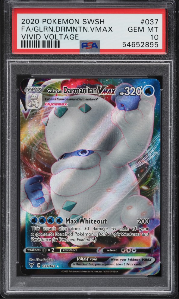 2020 Pokemon Sword & Shield Vivid Voltage FA Galarian Darmanitan VMAX #37 PSA 10