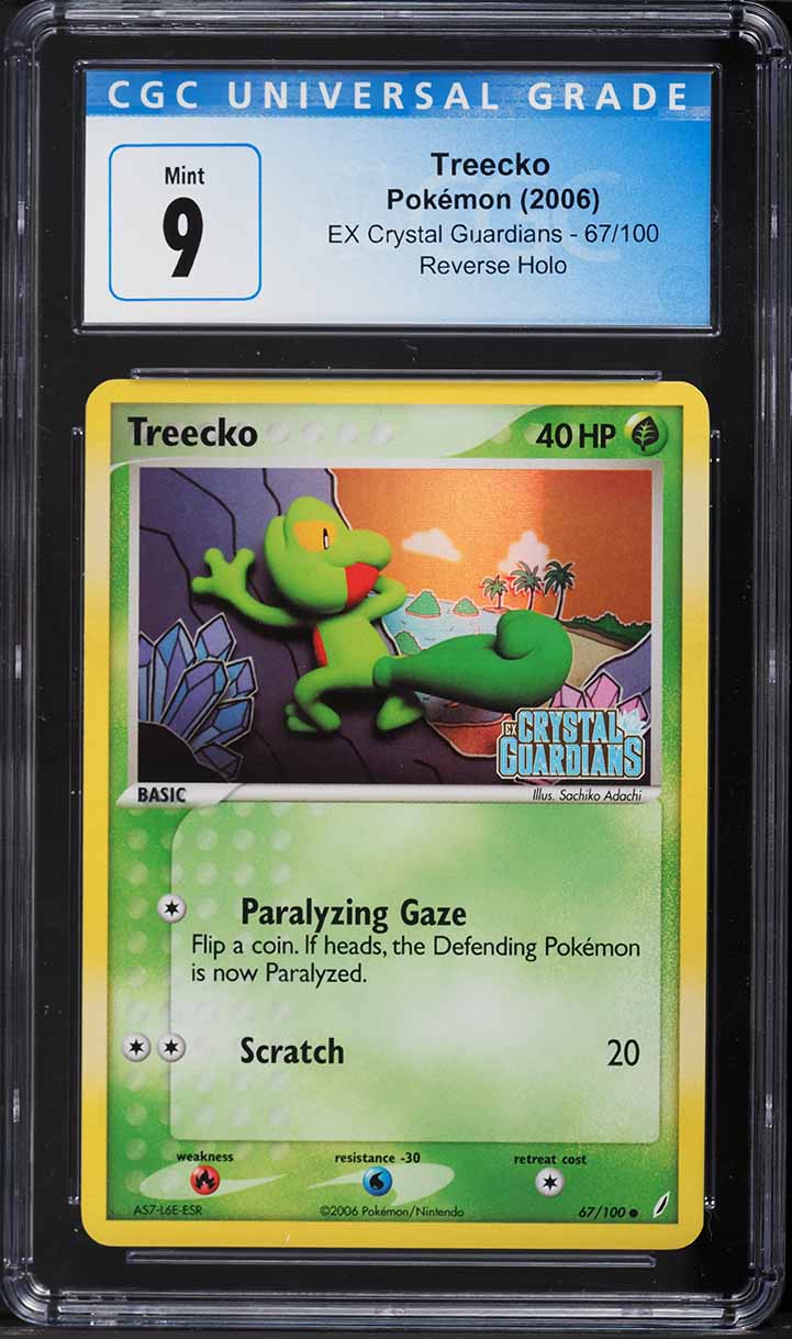 2006 Pokemon EX Crystal Guardians Reverse Holo Treecko #67 CGC 9 MINT