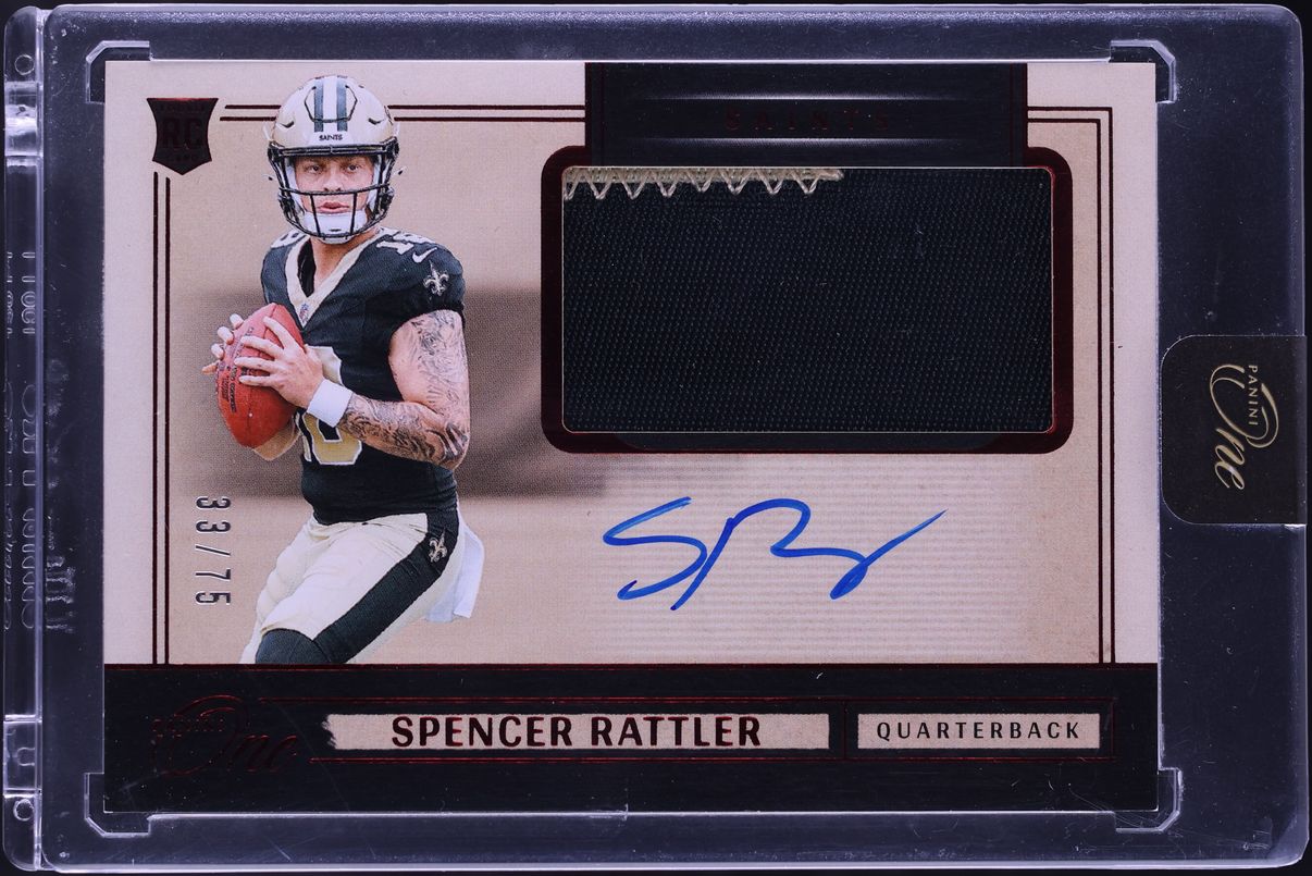 2024 Panini One Red Spencer Rattler ROOKIE PATCH AUTO /75 #14
