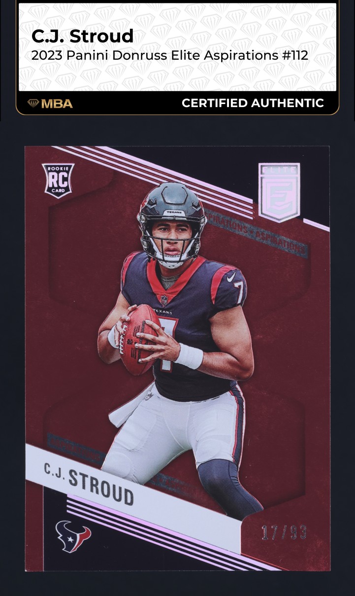2023 Donruss Elite Aspirations C.J. Stroud ROOKIE /93 #112 MBA AUTH
