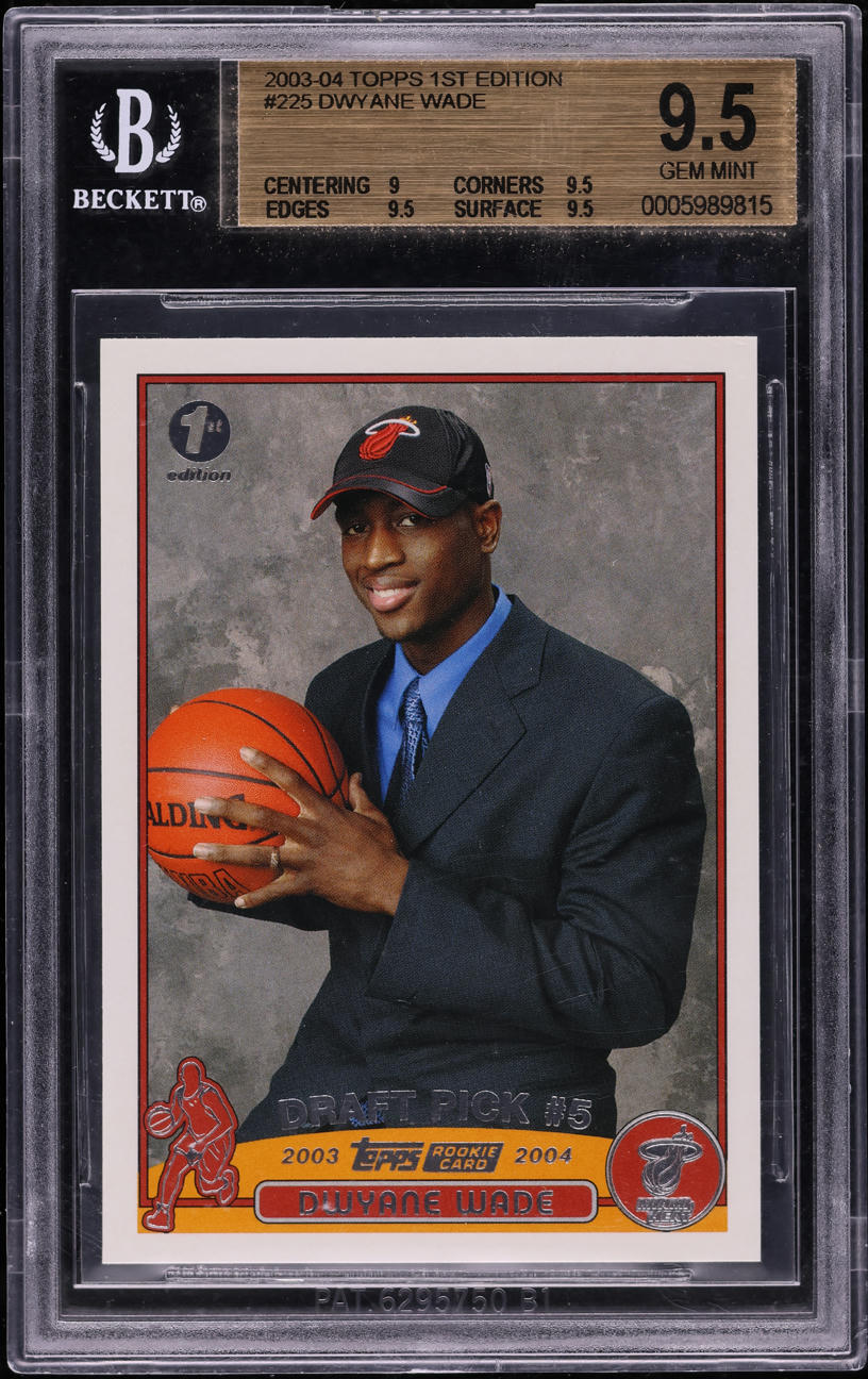 2003 Topps First Edition Dwyane Wade ROOKIE #225 BGS 9.5 GEM MINT