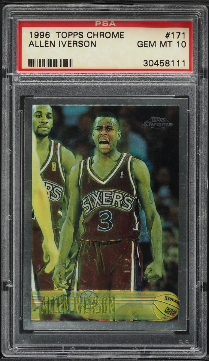 1996 Topps Chrome Allen Iverson ROOKIE #171 PSA 10 GEM MINT