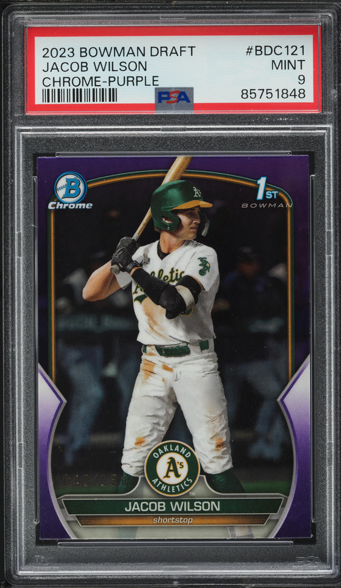 2023 Bowman Chrome Draft Purple Jacob Wilson PROSPECT /250 #BDC-121 PSA 9 MINT