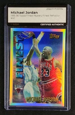 1995 Topps Mystery Finest Refractor Michael Jordan #M1 MBA AUTH