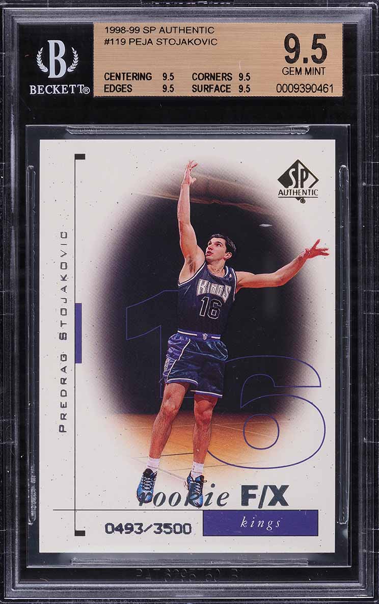 1998 SP Authentic Peja Stojakovic ROOKIE /3500 #119 BGS 9.5 GEM MINT