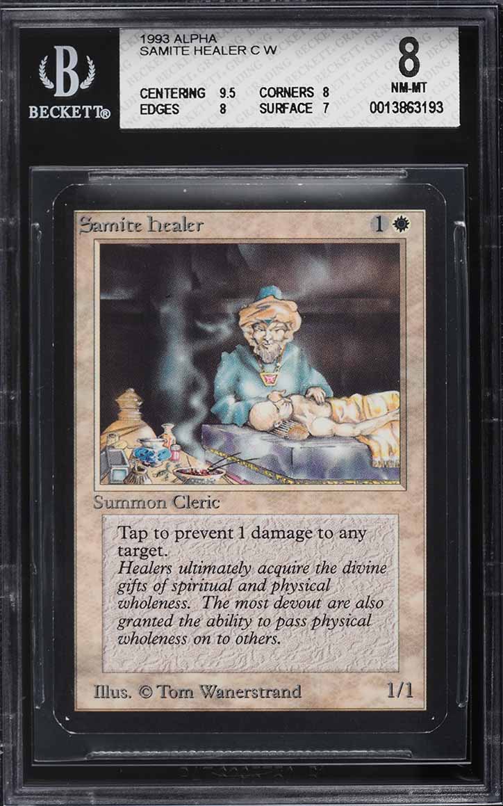 1993 Magic The Gathering MTG Alpha Samite Healer C W BGS 8 NM-MT