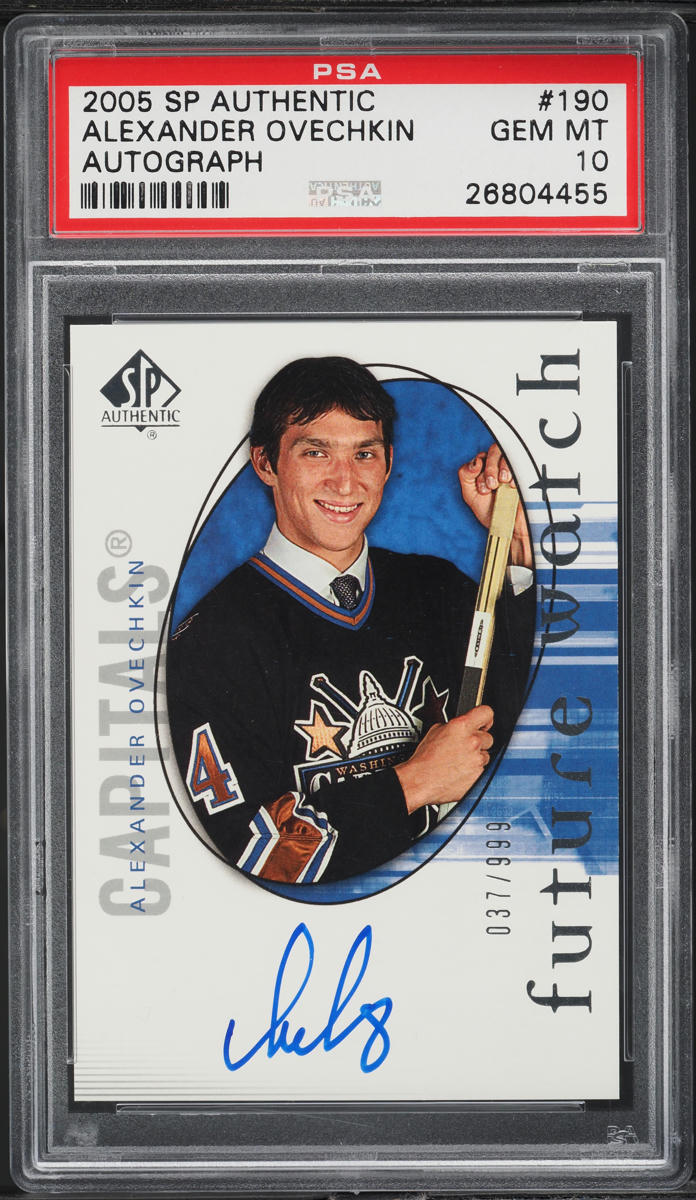 2005 SP Authentic Alexander Ovechkin ROOKIE AUTO /999 #190 PSA 10 GEM MINT