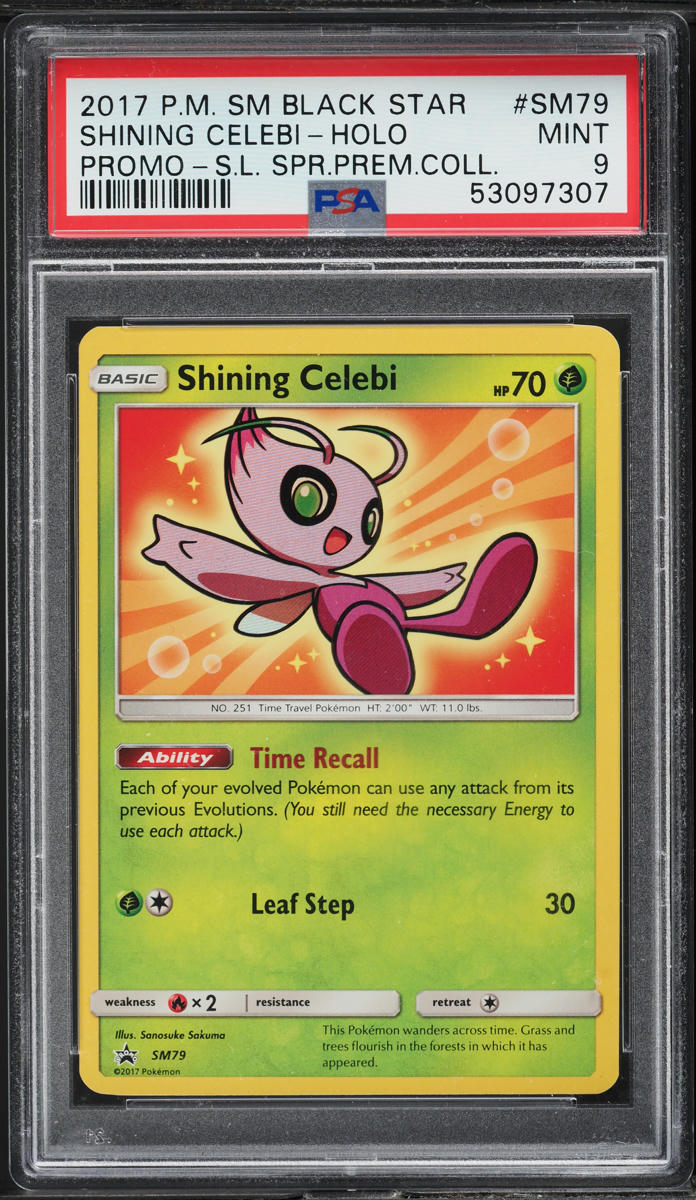 2017 Pokemon SM Shining Legends Premium Holo Shining Celebi #SM79 PSA 9 MINT