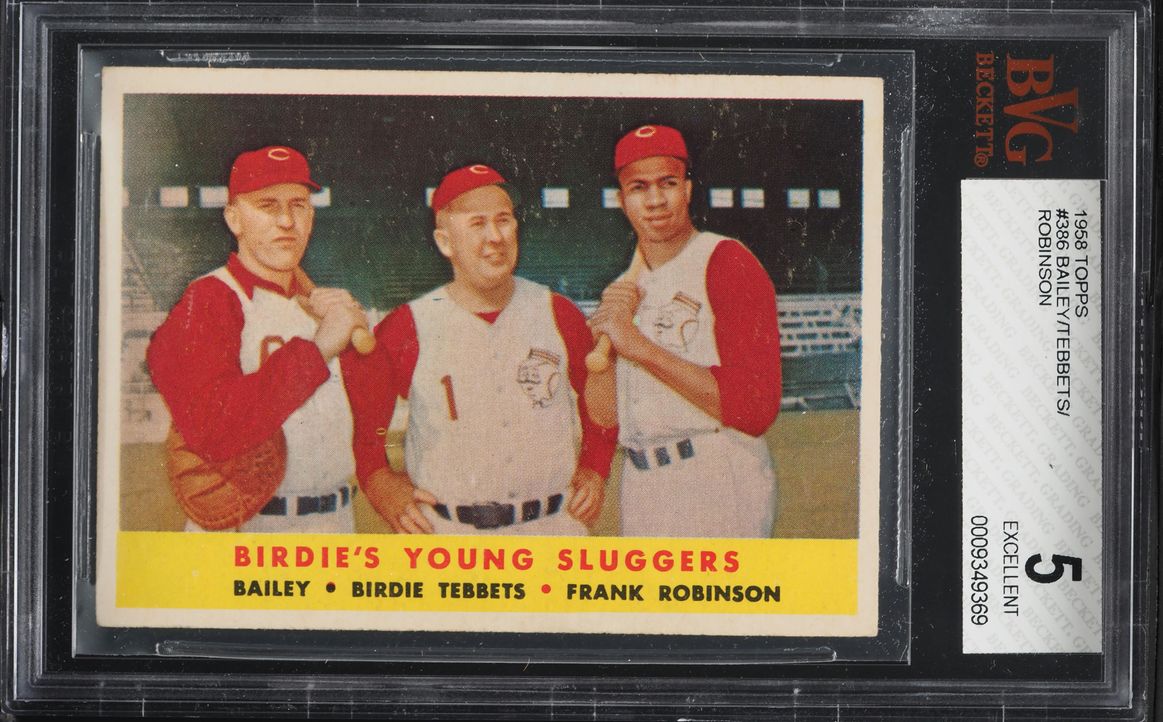 1958 Topps Ed Bailey & Birdie Tebbetts & Frank Robinson #386 BVG 5 EX