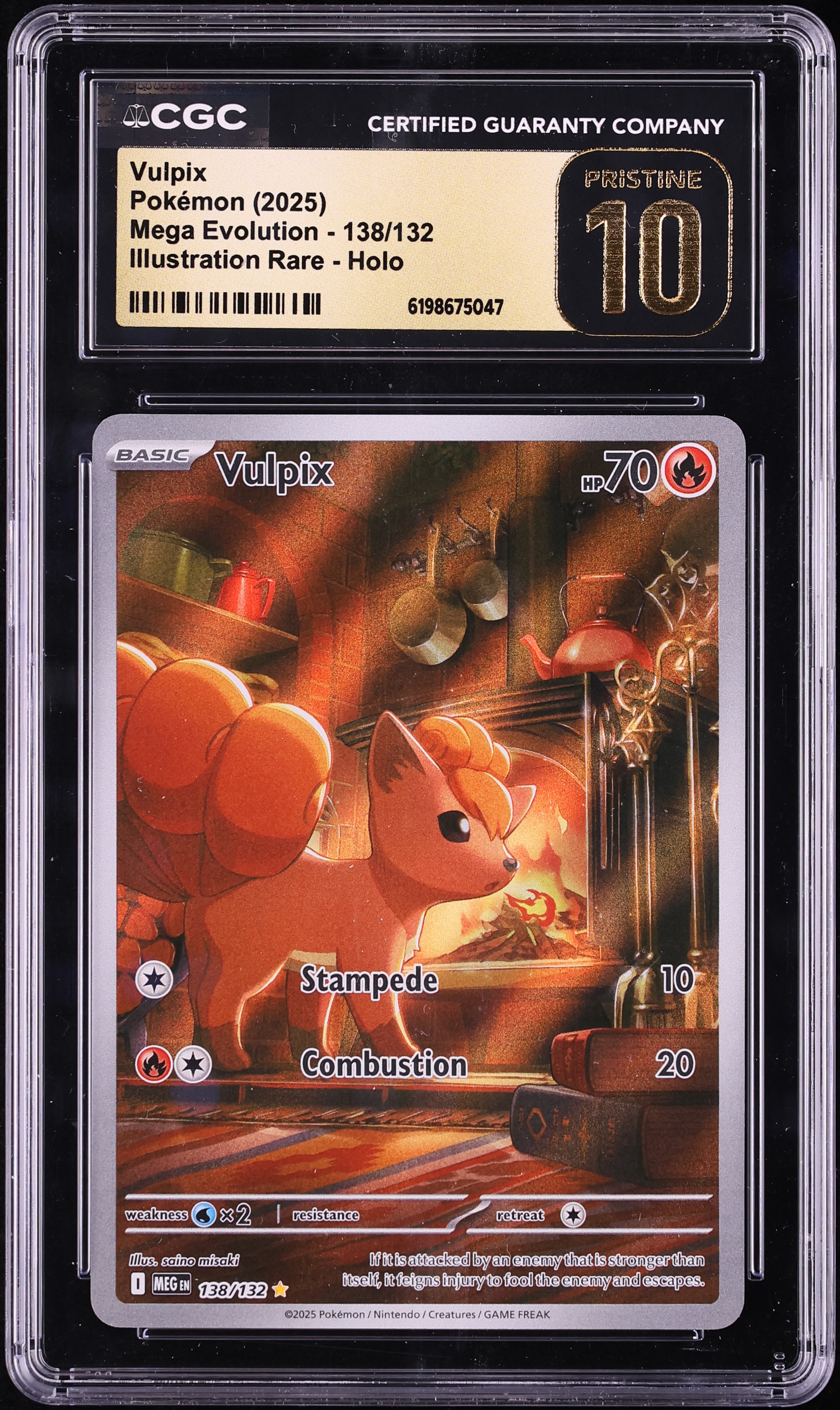 2025 Pokemon Mega Evolution IR Vulpix #138 CGC 10 PRISTINE