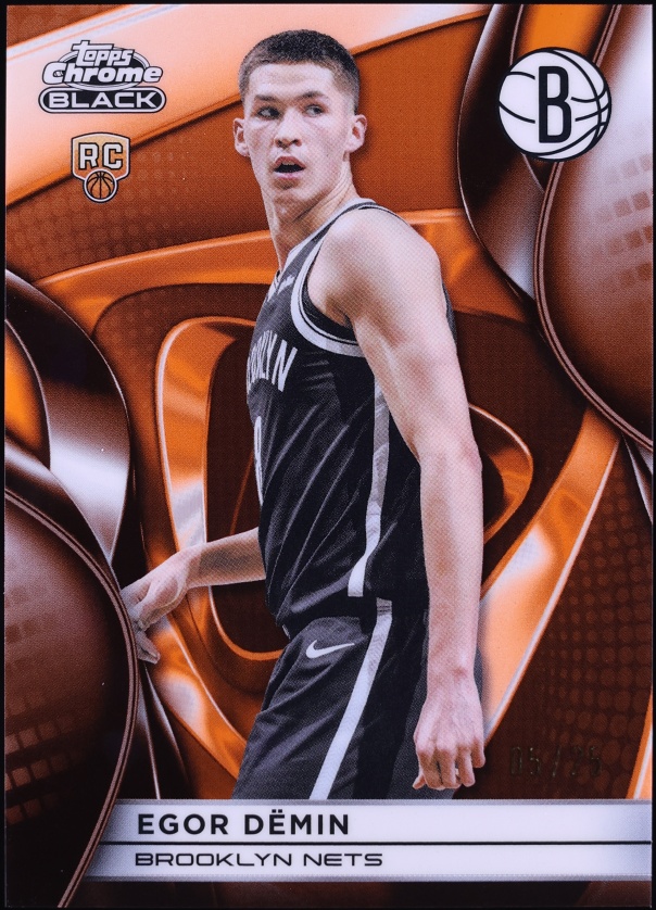 2025 Topps Chrome Black Orange Refractor Egor Demin ROOKIE /25 #105