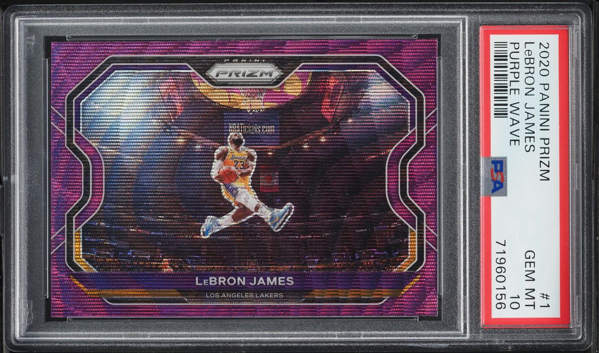 2020 Panini Prizm Purple Wave LeBron James #1 PSA 10 GEM MINT