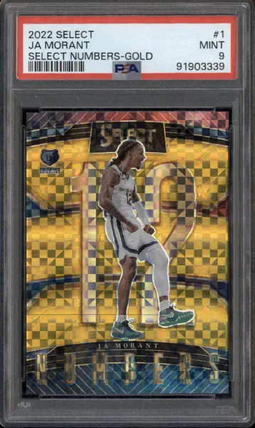 2022 Panini Select Numbers Gold #1 Ja Morant /10 PSA 9
