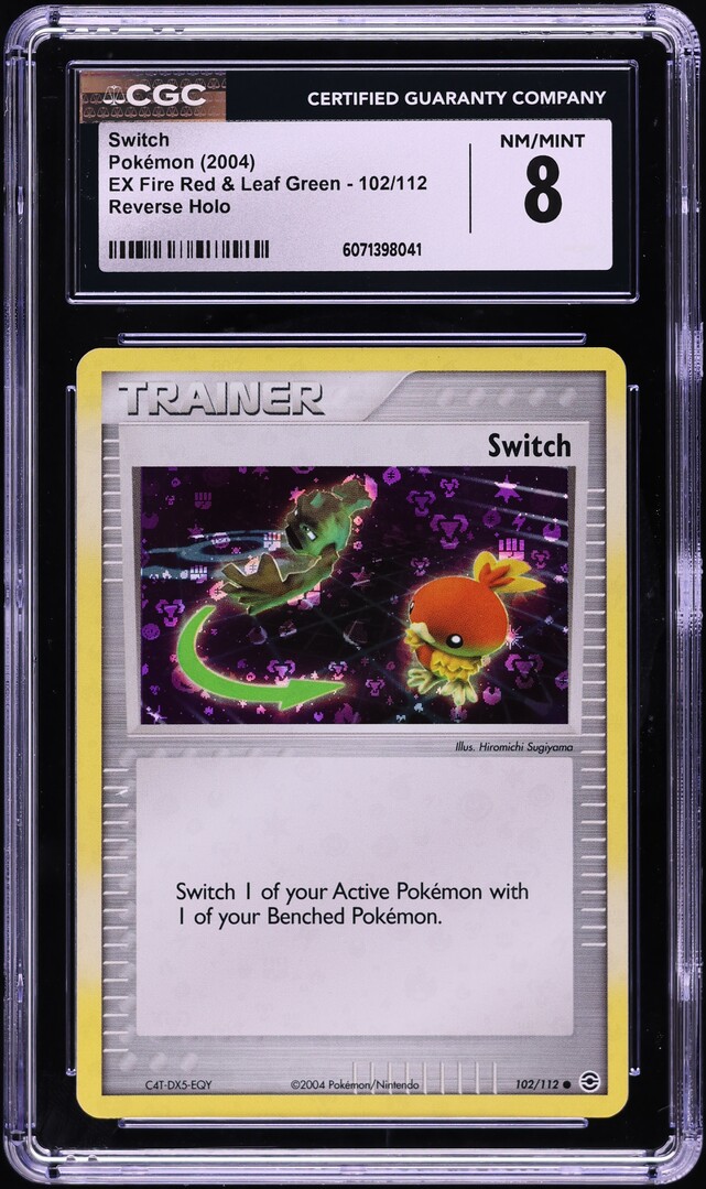 2004 Pokemon EX Fire Red & Leaf Green Reverse Holo Switch #102 CGC 8 NM-MT